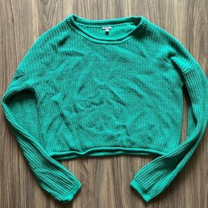 M cropped green knit sweater form Charlotte Russe